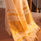 Golden Tissue Silk Saree in Linen White -022