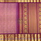 Purple Silk with Purple Pallu and Golden Border and Silver Stripes Gadwal Silk Saree.-023