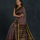 Pure handloom Korvai Saree Pink and Green Checks and Black Border - 132