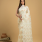 Lace White Cotton Silk Jamdani Saree - 031