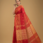 Classic Red Cotton Silk Jamdani Saree - 011