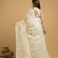 Lace White Cotton Silk Jamdani Saree - 031