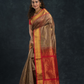 Korvai Saree Mayil-Chakram with Zari Checks Grey and Red Border - 151