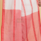 Dewali Saree Handloom Cotton  White with Red Pallu-009