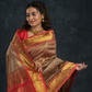 Korvai Saree Mayil-Chakram with Zari Checks Grey and Red Border - 151