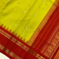 Pure Yellow  with Red and Golden Designed Pallu with Red Golden Zari Gadwal Silk Saree-008