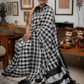 Black and Whíte Checks Ilkal Saree-006