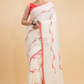 Durga Puja Saree Handloom Cotton in Red White- 001