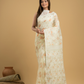 Lace White Cotton Silk Jamdani Saree - 031