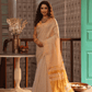 Golden Tissue Silk Saree in Linen White -022