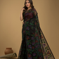 Muslin Jamdani Saree With Jet Black - 012