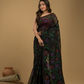 Muslin Jamdani Saree With Jet Black - 012