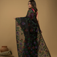 Muslin Jamdani Saree With Jet Black - 012