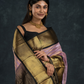 Korvai Saree in Light Blue With Black Golden Pallu - 035