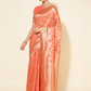 Chanderi Silk Floral Saree in Peach Pink (Precision Looms) -010