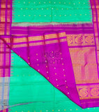 Florence Green  with Rose Pink with  Silk Designer Kanjivaram Saree.-026