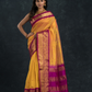 Bright Yellow With Golden Purple Border Korvai Saree - 099