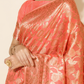 Chanderi Silk Floral Saree in Peach Pink (Precision Looms) -010