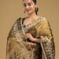 Army Green Tissue Silk Jamdani Saree - 013