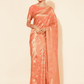 Chanderi Silk Floral Saree in Peach Pink (Precision Looms) -010