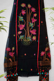 Muslin Jamdani 2 Piese Set Kurti & Dupatta with True Black (UNSTITCHED) -62