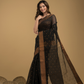 Coal Black Cotton Silk 1000 Butti Jamdani Saree - 034