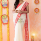 Dewali Saree with Red Embroidery Border -038