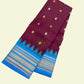 Maroon  with Florescent Blue Border and Pallu with Silk Design Kanjivaram Saree-030