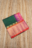 Forest Green -  Golden Border Korvai Saree - 046