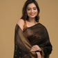 Coal Black Cotton Silk 1000 Butti Jamdani Saree - 034