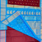 Maroon  with Florescent Blue Border and Pallu with Silk Design Kanjivaram Saree-030