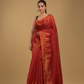 Ruby Red Cotton Silk Jamdani Saree - 015