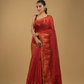 Ruby Red Cotton Silk Jamdani Saree - 015