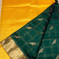 Parrot Buttas with Paithani Border - Dark Green with Yellow border Korvai Saree -143