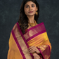 Bright Yellow With Golden Purple Border Korvai Saree - 099