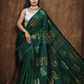 Rasam by Motka  Jamdani Saree with Forest Green-101