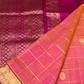 Mayil Chakram with Zari Checks Peach Pink With Maroon Border Korvai Saree -148