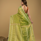 Jade Green Tissue  Silk Jamdani Saree - 002