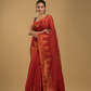 Ruby Red Cotton Silk Jamdani Saree - 015