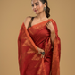 Ruby Red Cotton Silk Jamdani Saree - 015