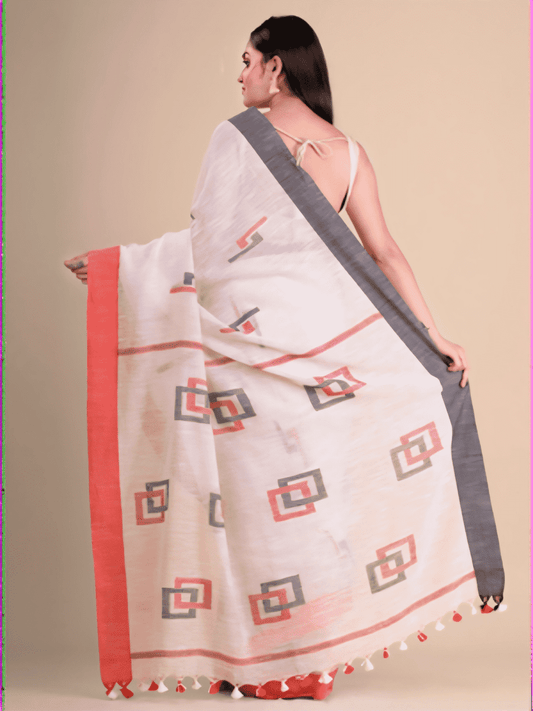 Snow White -Handloom Cotton Saree-078