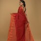 Ruby Red Cotton Silk Jamdani Saree - 015