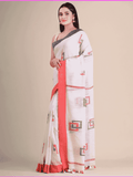 Snow White -Handloom Cotton Saree-078