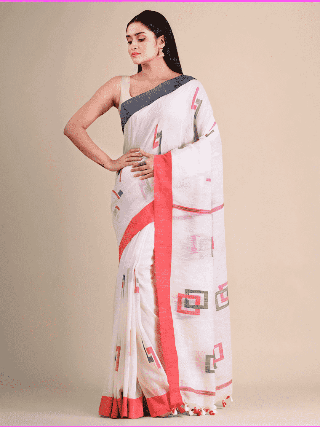 Snow White -Handloom Cotton Saree-078