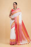 Dewali Silk Saree with Red and Golden Border-014 - indeloom