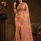 Chanderi Silk Ethnic Motifs Saree In Rose Pink (Precision Looms) - 008