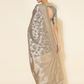 Chanderi Silk Floral Saree in Grey (Precision Looms) -004