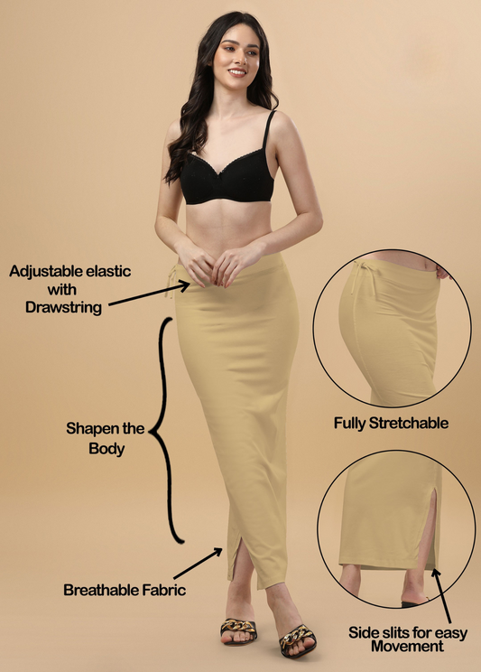 Saree Shapewear Straight Cut Rope Style In Sand Brown Color - 009