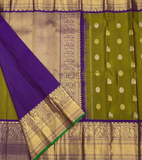 forest green design -Purple golden design pallu  gadwal saree- 063