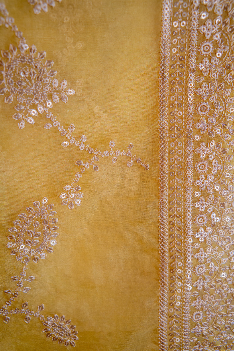 Golden Yellow Embriodery Saree2-018